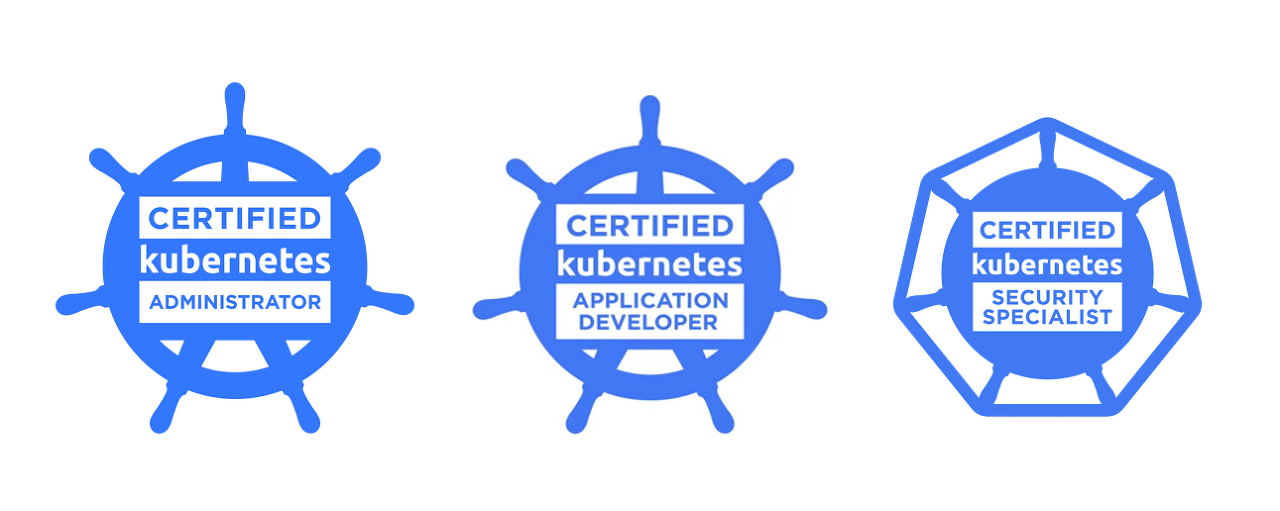 Certified Kubernetes Administrator, Certified Kubernetes Application Developer, and Certified Kubernetes Security Specialist credentials